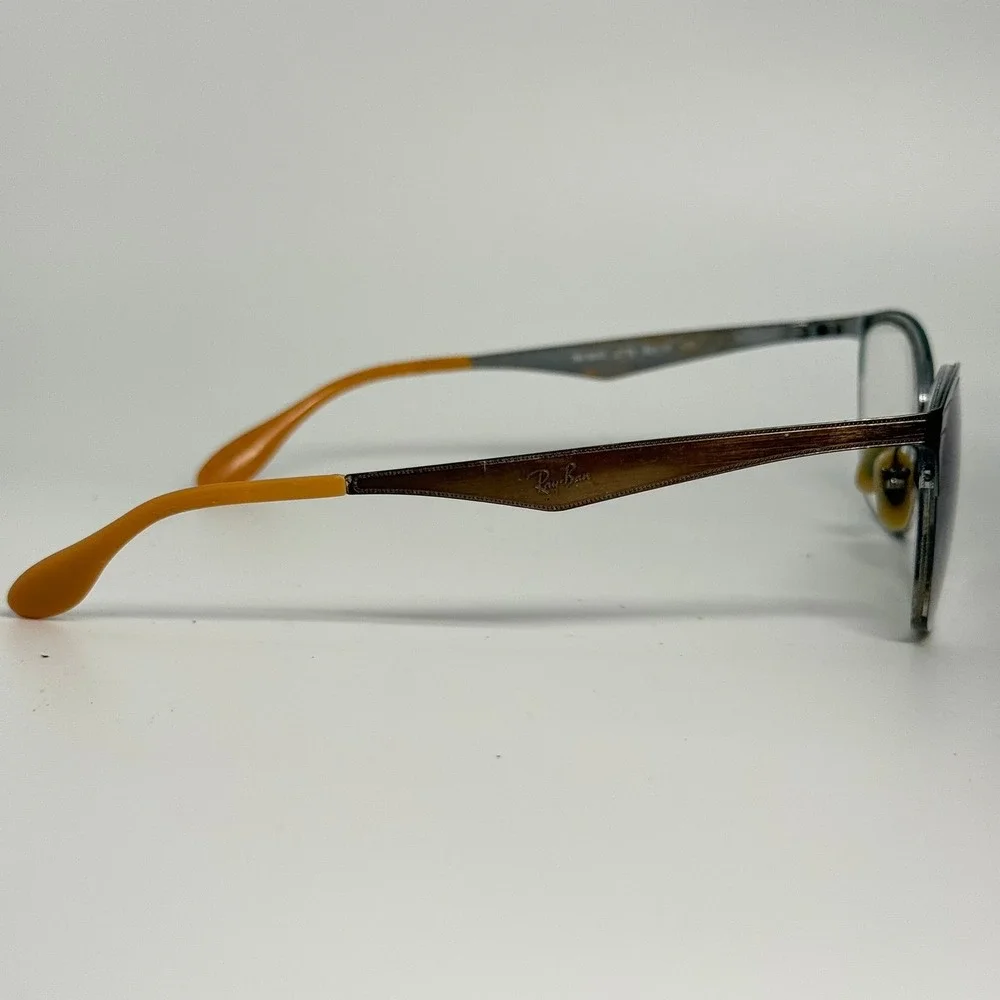 Ray-Ban RB 6345 2732 Bronze Orange CatEye Semi Rimless Eyeglass Frames 52-17-135